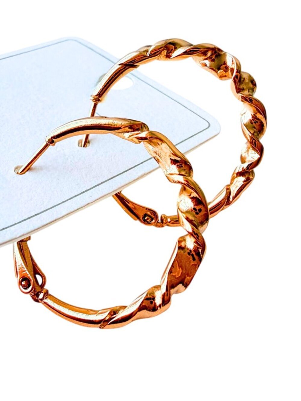 Twisted Rope Hoop Earrings – Rose Gold Plated | Modern Minimalist